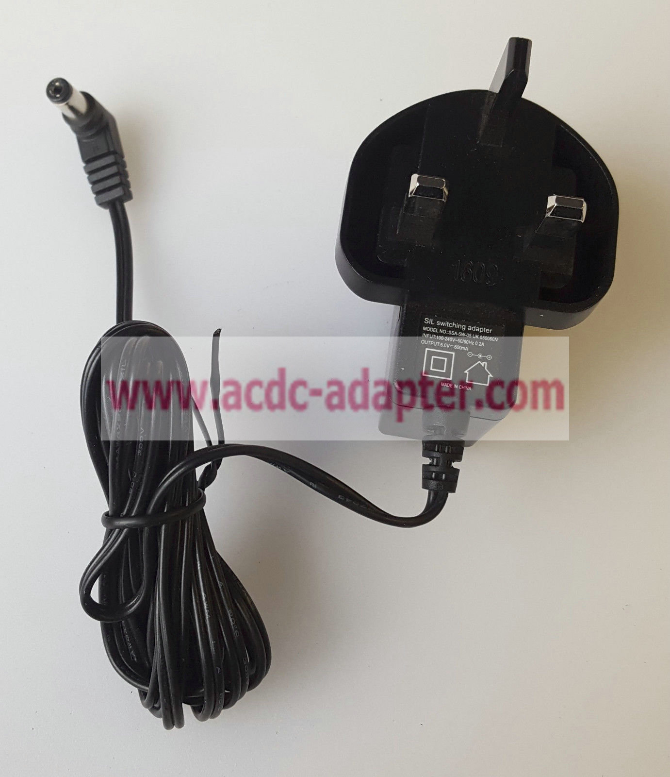 New SIL SSA-5W-05 UK 050060N AC/DC POWER SUPPLY ADAPTER 5V 600mA UK PLUG - Click Image to Close